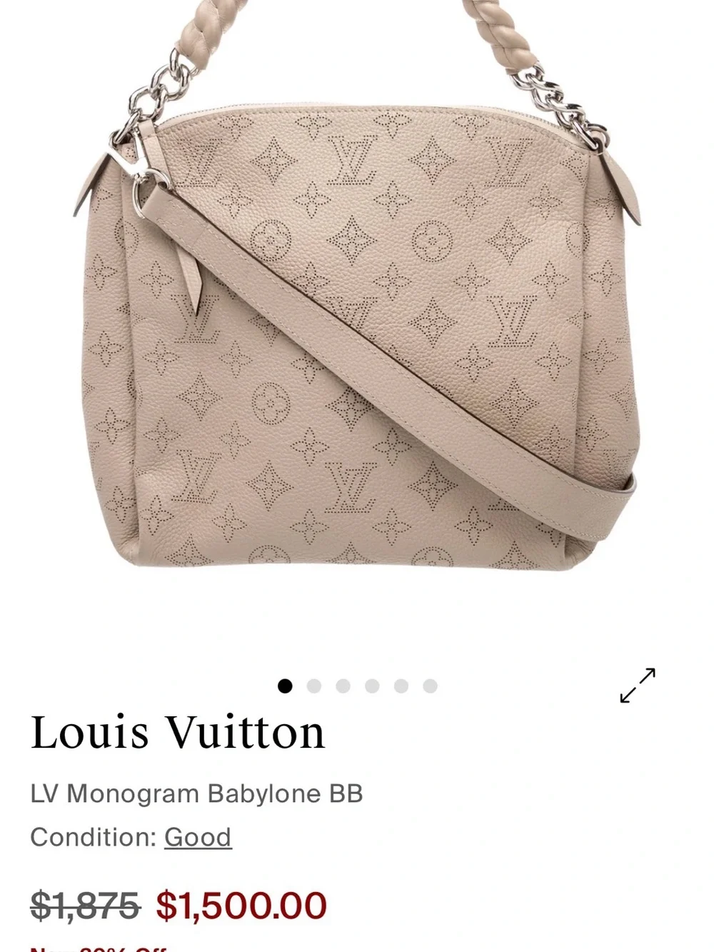 Louis Vuitton Beige Perforated Monogram Braided-Handle Hobo
